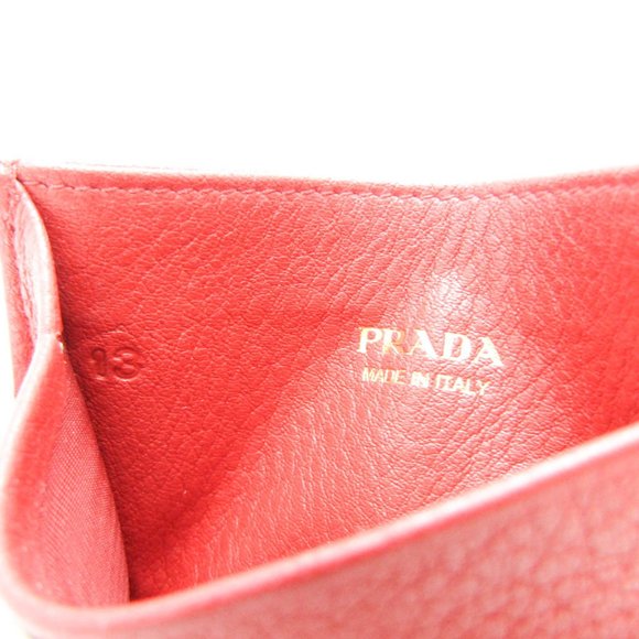 Prada 1MC208 Leather Card Case Red Color - Picture 8 of 10